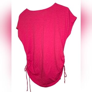 St. John's Bay Pink Ruched Cap Sleeve Blouse